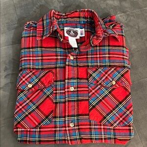 Vibrant Red Plaid Men's Button Down Shirt